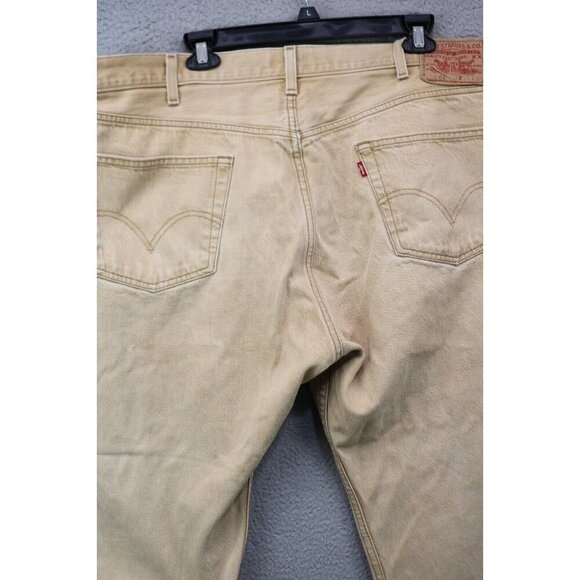 Levi's Men's Straight Leg Button Fly Tan Denim Jeans-44 x 34 - Picture 9 of 11